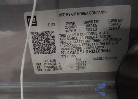 2024 Buick Encore Gx Sport Touring Awd z USA, uszkodzony, nr VIN KL4AMESLXRB109641